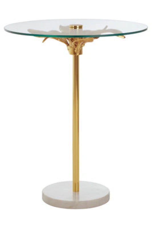 Image of Premier Housewares Compact Small Side Table, Functional Corner Table, Versatile Side Table By The Couch, Sleek Bedside Table Gold