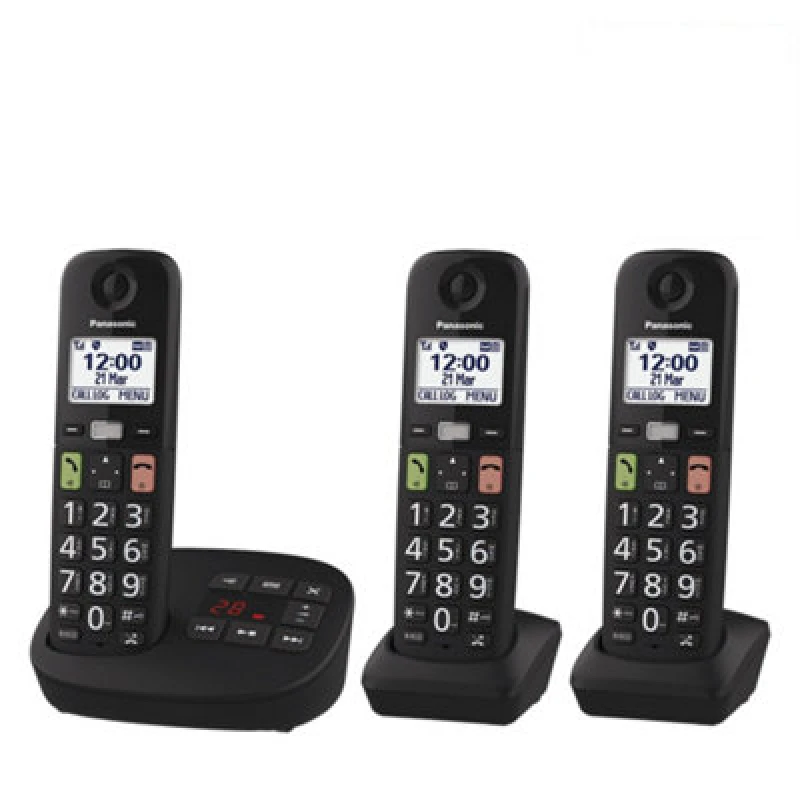 Image of Panasonic KX-TGU133EB Digital Cordless Answering System Triple set Black