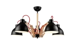 Image of Marcello Adjustable Multi Arm Pendant Ceiling Light Natural, 5x E27