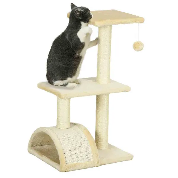 Image of PawHut 72cm Cat Climbing Tree w/ Scratching Post - Cream