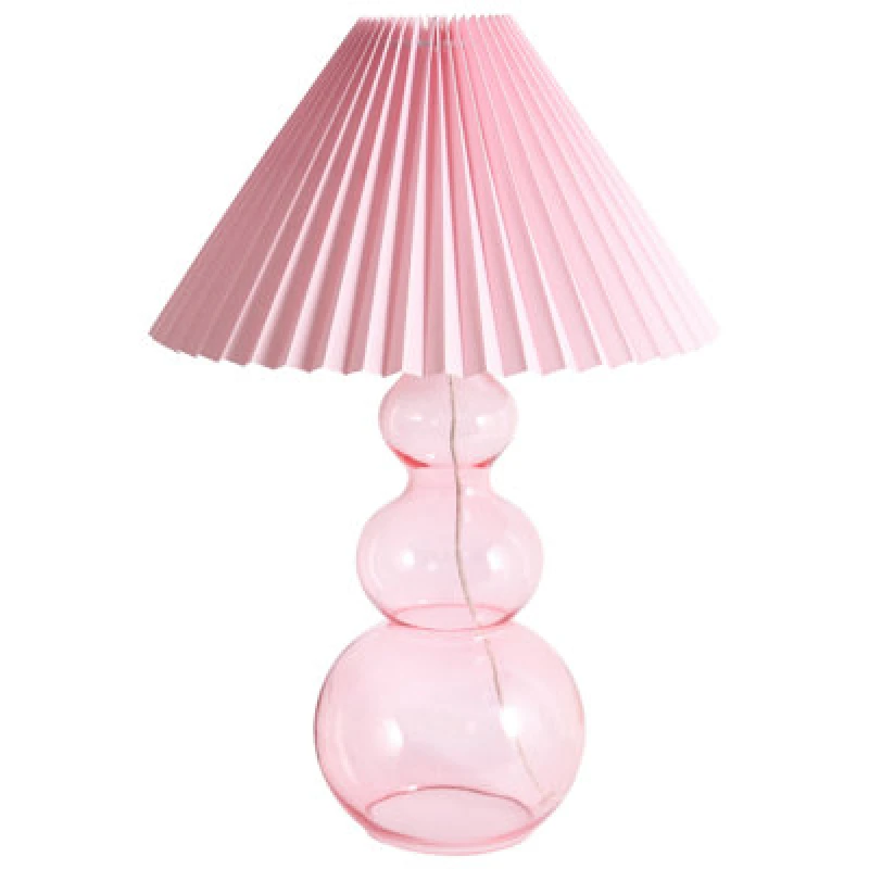 Image of Beliani Minimalist Table Lamp Sengwa Glass Pink