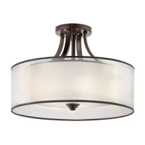 Image of Lacey 4 Light Semi-Flush Mount, Mission Bronze, E27