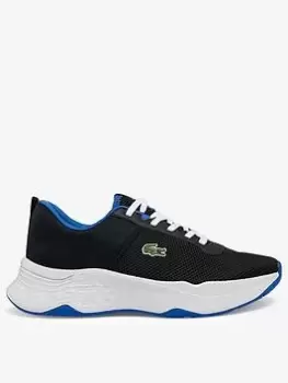 Image of Lacoste Junior Court-Drive 0722 Trainers, Black/Blue, Size 4 Older