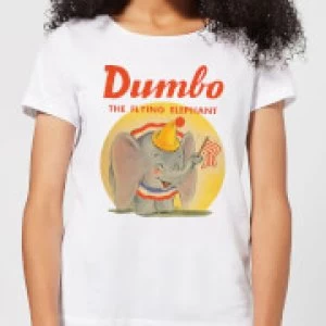 Image of Dumbo Flying Elephant Womens T-Shirt - White - S