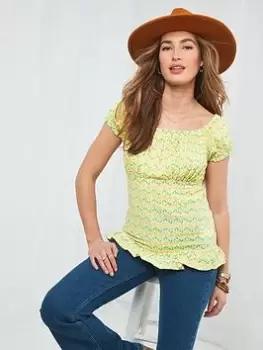 Image of Joe Browns English Country Garden Top -yellow, Yellow, Size 12, Women