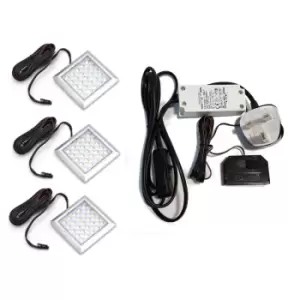 Image of Square xl - Bright LED Light Under Cabinet Shelf Cupboard Set - Light Colour Warm White - Lights 3