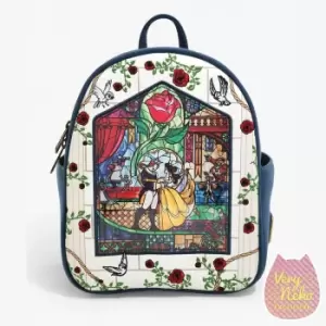 Image of Loungefly Disney Beauty And The Beast Stained Glass Mini Backpack - VeryNeko Exclusive