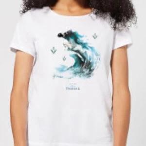 Image of Frozen 2 Nokk Water Silhouette Womens T-Shirt - White - 3XL