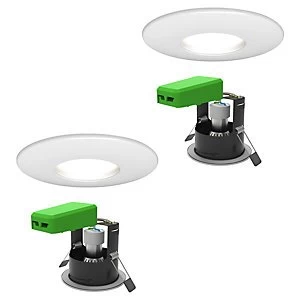 Image of 4lite WiZ IP65 GU10 Fire Rated Downlights Matt White WiFi & Bluetooh 2 Pack