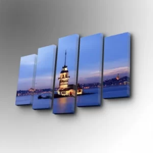 Image of 5PUC-096 Multicolor Decorative Canvas Painting (5 Pieces)