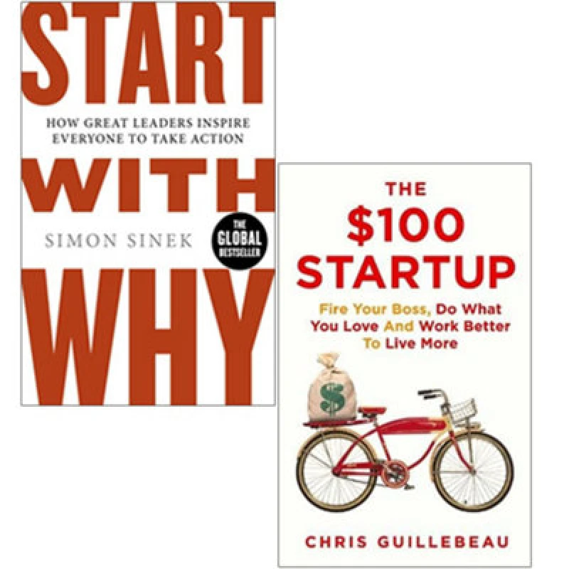 Image of Pan Macmillan Start With Why By Simon Sinek & The 100 Startup By Chris Guillebeau 2 Books Collection Set