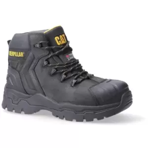 Image of Caterpillar Mens Everett S3 Grain Leather Safety Boots (8 UK) (Black)