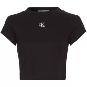 Image of Calvin Klein Jeans CK RIB BABY TEE - Black