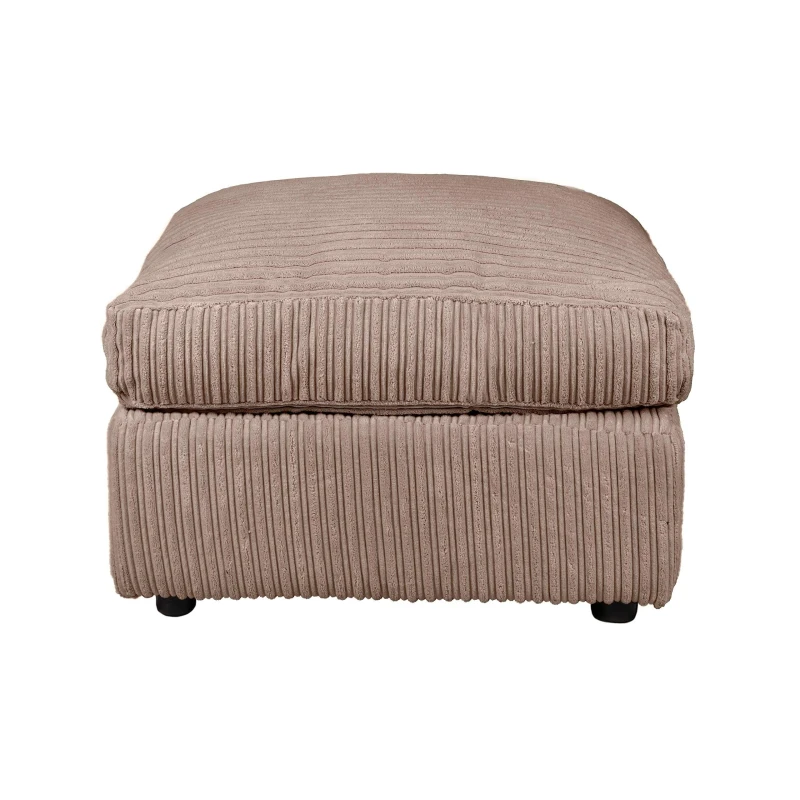 Image of LUXURY LIFE Dylan Jumbo Cord Fabric Footstool Light Brown