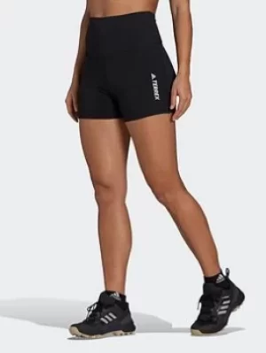 Image of adidas Terrex Multi Primeblue Shorts, Red, Size 6, Women