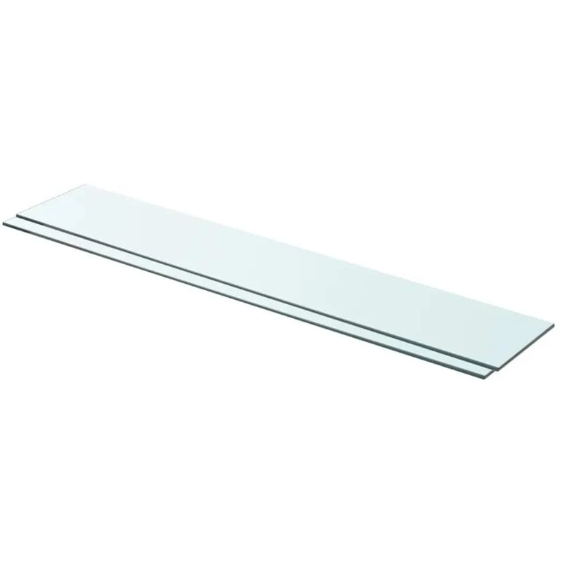 Image of VIDAXL Shelves 2 pcs Panel Glass Clear 90x15cm vidaXL 3051578