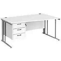 Image of Dams International Wave Desk MCM16WRP3SWH 1,600 x 725 x 800 - 990 mm