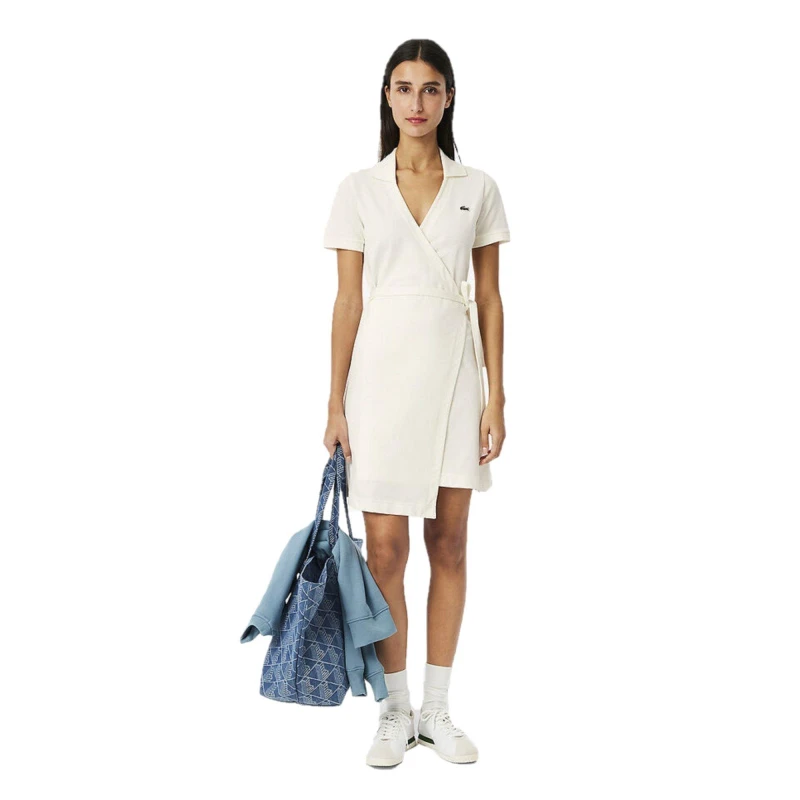 Image of Lacoste Womens Wrap Dress Flour female 4 (32)
