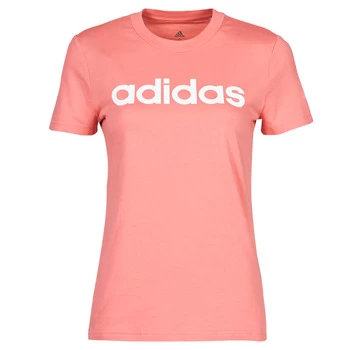 Image of adidas W LIN T womens T shirt in Pink - Sizes S,M,L,XL,XS,XXS