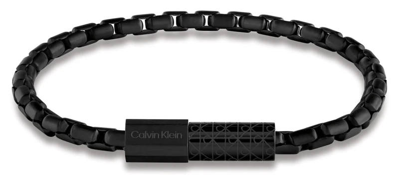 Image of Calvin Klein 35100096 CONTOURED BARREL Black PVD Stainless Jewellery