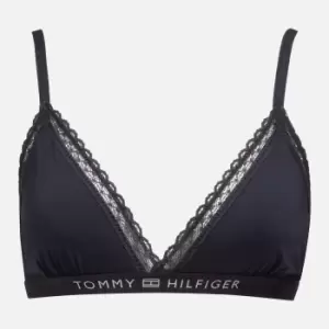 Image of Tommy Hilfiger Lace-Trimmed Triangle Bra - XS