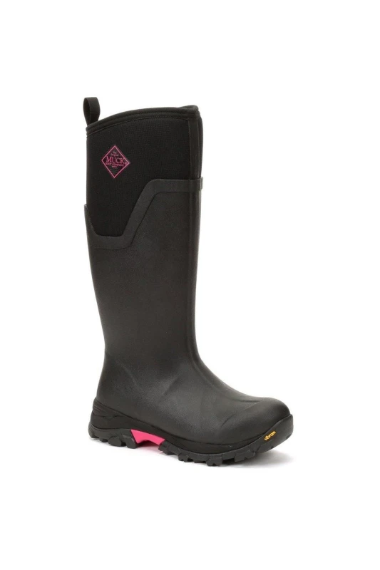 Image of Muck Boots Womens Arctic Ice Tall Wellingtons Boots UK Size 9 (EU 43) Black/Hot pink MUC119-BLPNK-9