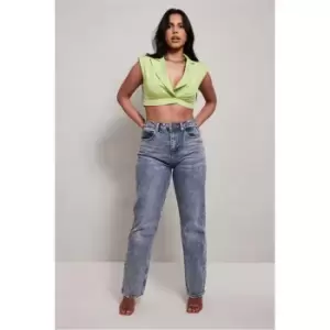 Image of I Saw It First Mid Wash Straight Leg Jeans - Blue