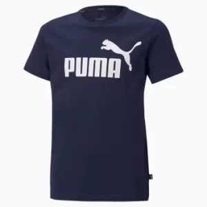 Image of PUMA Essentials Logo Youth T-Shirt, Peacoat, size 7-8 Youth, Clothing