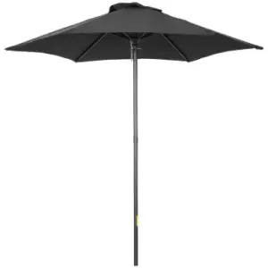 Image of Outsunny 2M Parasol Patio Umbrella Outdoor Sun Shade With 6 Ribs - Black