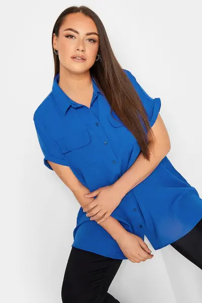 Image of Yours Short Sleeve Shirt Blue