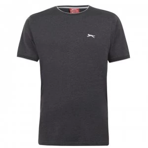 Image of Slazenger Tipped T Shirt Mens - Charcoal Marl