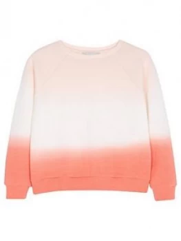 Image of Mintie By Mint Velvet Girls Dip Dye Sweatshirt - Coral