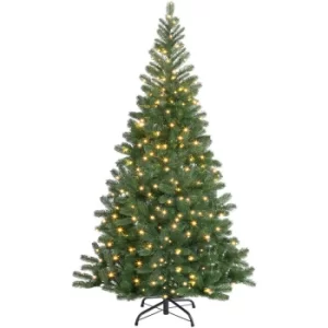Image of Christmas Tree Artificial Green White LED 140-180cm Xmas Decoration PVC Stand Included Pre-Lit Quality Christmas Tree 140cm