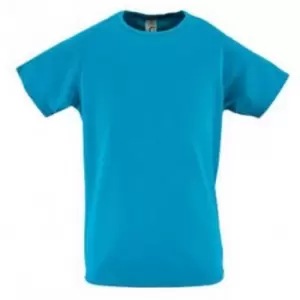 Image of SOLS Childrens/Kids Sporty Unisex Short Sleeve T-Shirt (8yrs) (Aqua)