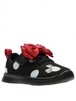 Image of Clarks Ath Bow Toddler Girls Trainers - Black, Size 6.5 Younger