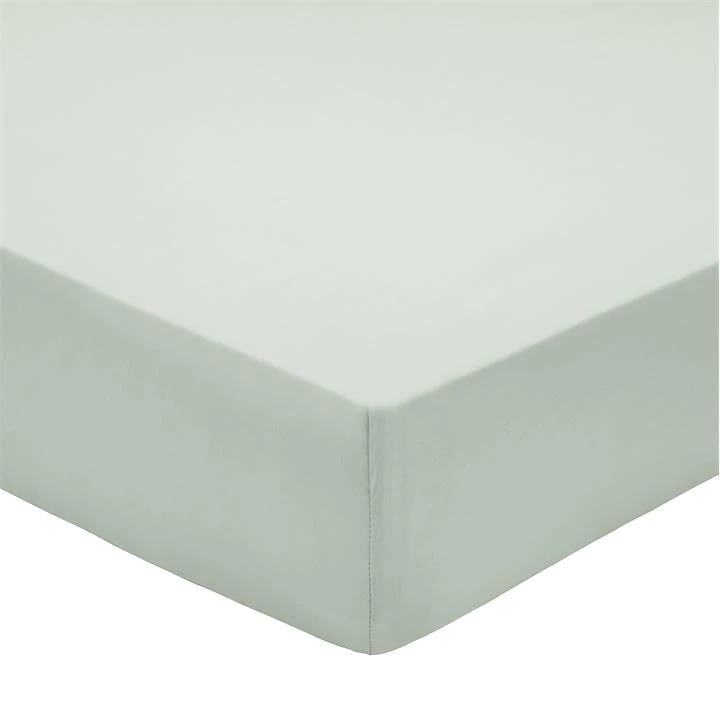 Image of Bedeck of Belfast Light Green Pima Cotton 200 Thread Count 'Navah' Fitted Sheet - double