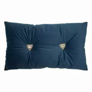 Image of Panther Velvet Cushion Navy
