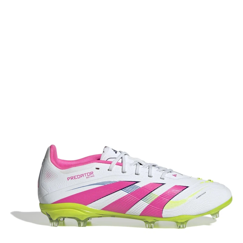 Image of adidas Predator Elite Childrens Firm Ground Football Boots White/Pink male C10 (28)
