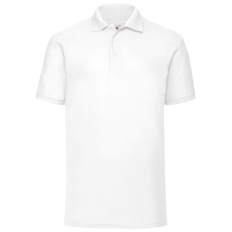 Image of Fruit Of The Loom Fruit of the Loom Men 65 35 Pique Short Sleeve Polo Shirt in White Size: Small White S Male 5055747649307