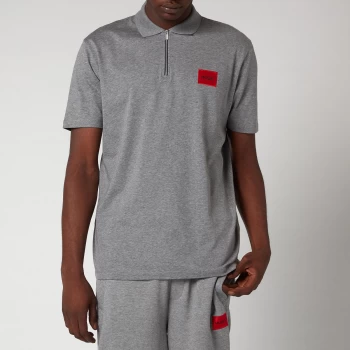 Image of HUGO Mens Half Zip Polo Shirt - Meduim Grey - S
