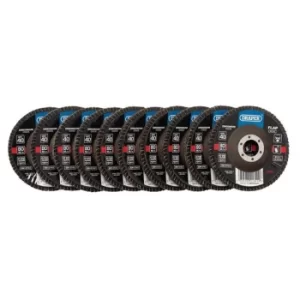 Image of Draper Zirconium Oxide Flap Discs, 115 x 22.23mm, 40 Grit (Pack of 10)