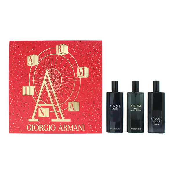 Image of Giorgio Armani Code Pour Homme 3 Piece Eau de Toilette 15ml & Eau de Parfum 15ml Gift Set