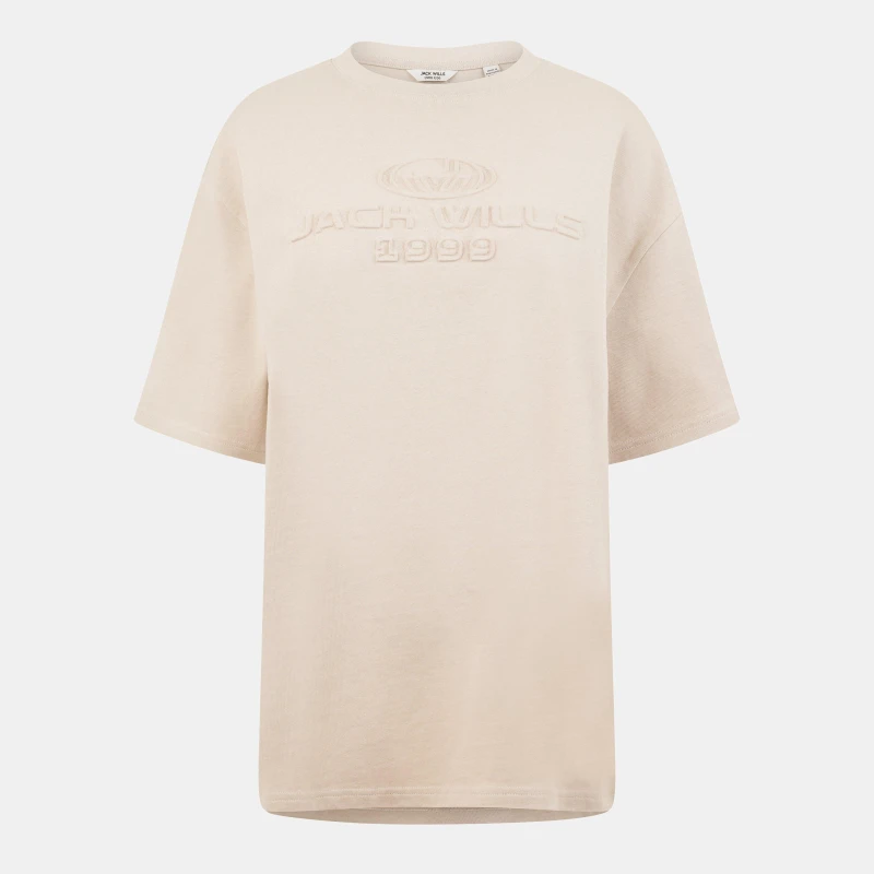 Image of Jack Wills Embossed Logo T-Shirt - Beige Beige 8