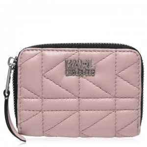 Image of Karl Lagerfeld Kuilted Small Zip Around Purse - A526 PowderPink