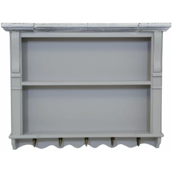 Image of Charles Bentley - Grey Loxley Kitchen Wall Shelving Display Unit Dresser Top - Grey