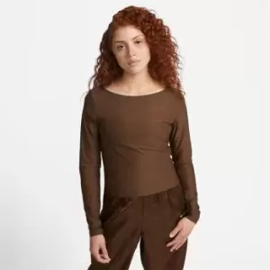 Image of Nike Air Womens Printed Long-Sleeve Top - Brown