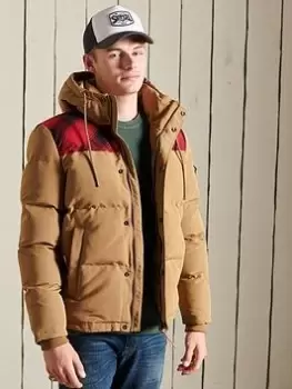 Image of Superdry Quilted Everest Jacket - Beige, Beige, Size 2XL, Men