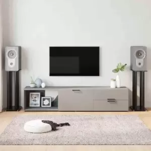 Image of Vidaxl Speaker Stands 2 Pcs Black Tempered Glass 4 Pillars Design