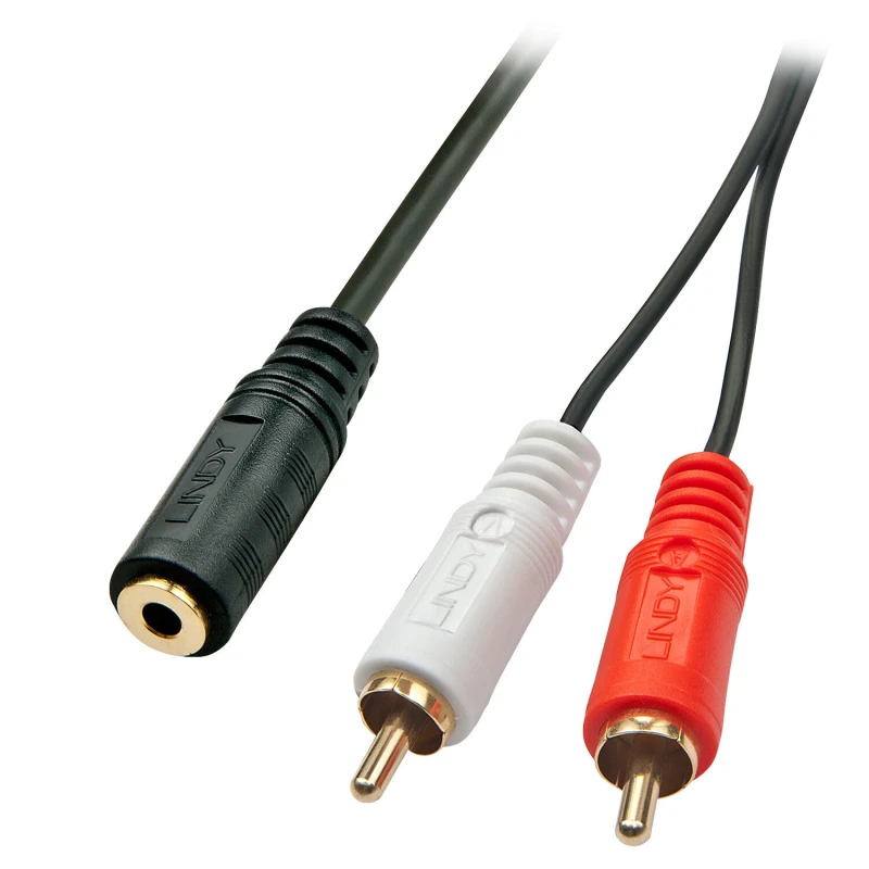 Image of Lindy Lindy 0.25m AV Adapter Cable - 3.5mm Female to 2 x RCA Male 35677