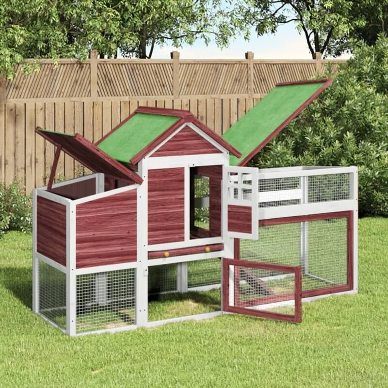 Image of Vidaxl Chicken Coop Mocha 186.5X58.5X113cm Solid Wood Pine